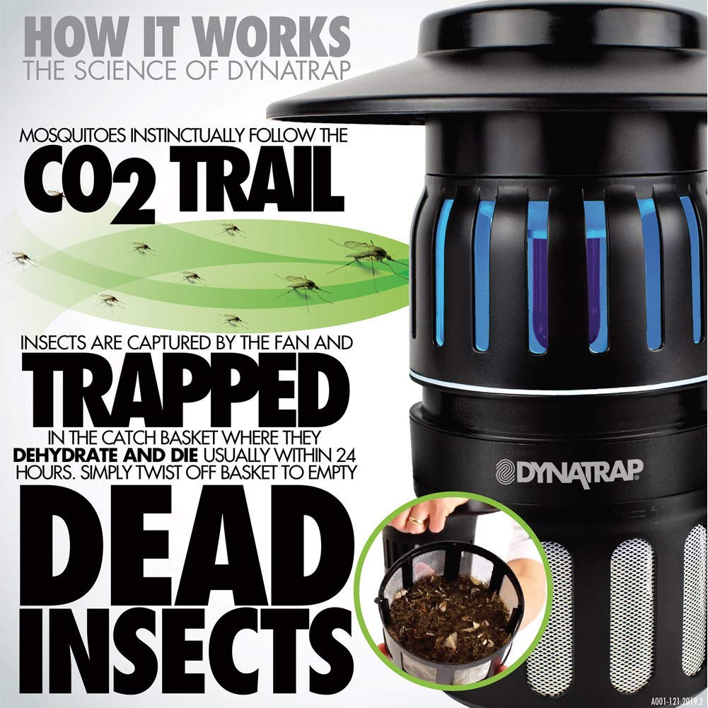 DynaTrap DT1050-TUNSR 1/2 Acre Mosquito & flying Insect Trap – Kills Mosquitoes, Flies, Wasps, Gnats, & Other Flying Insects - Bug Zapper Alternative - Tungsten