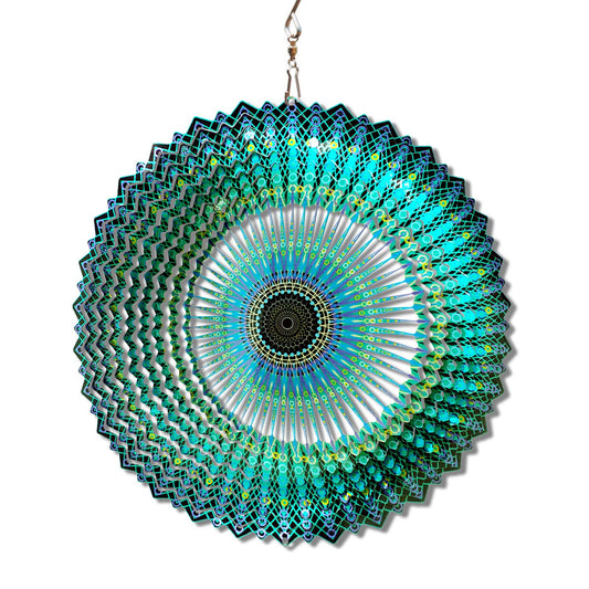 FONMY Wind Spinner Mandala Starry Sky 12 inch 3D Stainless Steel Laser Cut Metal Art Geometric Pattern - Hanging Wind Spinner, Kinetic Yard Art Decorations - Indoor/Outdoor Décor