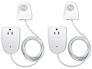 Motion Sensor to Trigger Power Outlet for Light Control - 2 Pack - 25ft Range, 6ft Cord