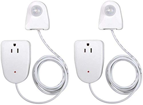 Motion Sensor to Trigger Power Outlet for Light Control - 2 Pack - 25ft Range, 6ft Cord