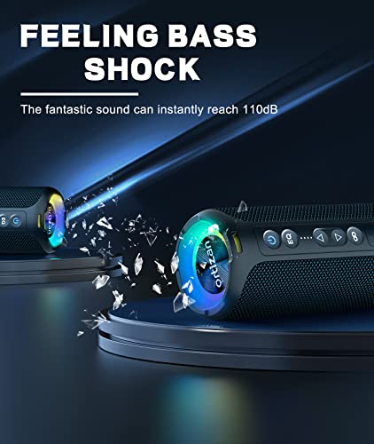 Loud Portable Speakers with LEDs Lights and Bluetooth