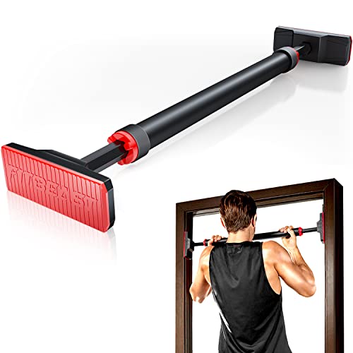 Pull Up Bar for Doorway with No Screws, Chin Up Bar with Adjustable Width Locking Mechanism, Doorway Pull Up Bar Max Load 600lbs for Home Gym Upper Body Workout
