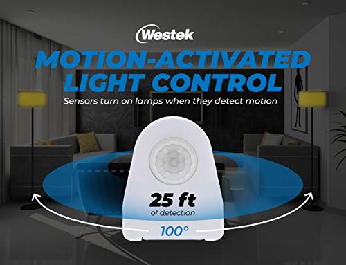 Motion Sensor to Trigger Power Outlet for Light Control - 2 Pack - 25ft Range, 6ft Cord