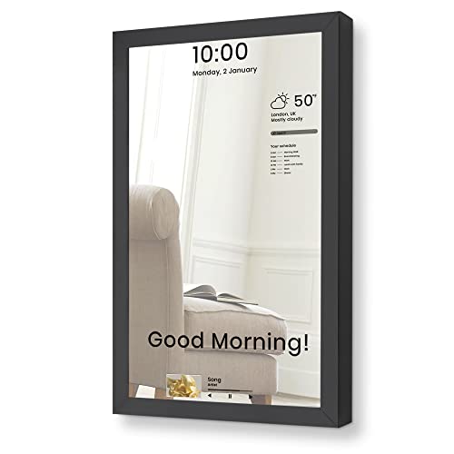 Magic Mirror with LCD Screen, Phone Notifications and Built In Raspberry Pi (Black)