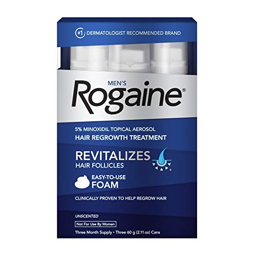 Men's Rogaine 5% Minoxidil Foam for Hair Loss and Hair Regrowth, Topical Treatment for Thinning Hair, 3-Month Supply