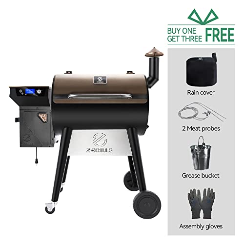 Awesome BBQ Pellet Grill Smoker with Huge Cooking Area, Meat Probes, Rain Cover