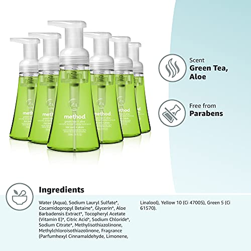 Magic Foaming Hand Soap - Green Tea + Aloe, 10 oz, 6 pack