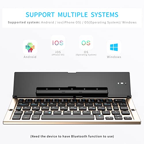 Cellphone Foldable Bluetooth Keyboard with Carrying Pouch, for iPad, iPhone, and More