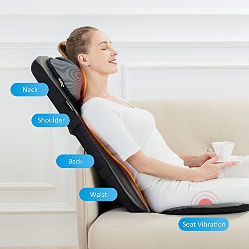 Awesome Neck & Back Massager Chair with Heat, Full Back Kneading Shiatsu or Rolling