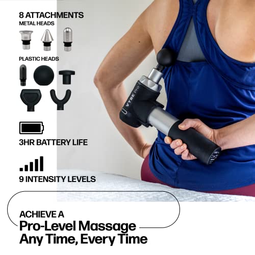 Muscle Massage Gun for Athletes - 9 Speeds, 8 Attachments - Powerful Handheld Deep Tissue