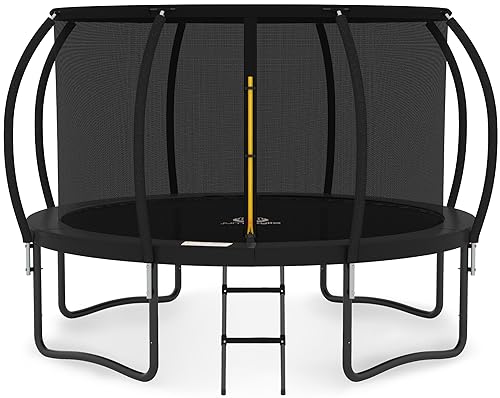 Trampoline 8FT 10FT 12FT 14FT with Enclosure and Ladder, Galvanized Anti-Rust Coating for outdoor, ASTM Approval-for Kids