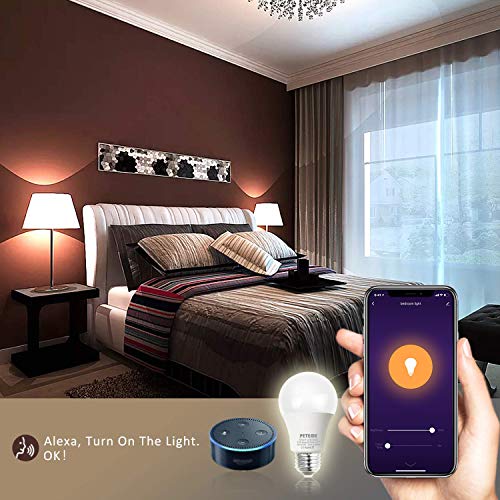 Smart WiFi Alexa Light Bulb, Peteme Led RGB Color Changing Bulb