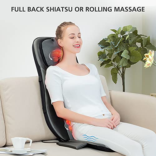 Awesome Neck & Back Massager Chair with Heat, Full Back Kneading Shiatsu or Rolling