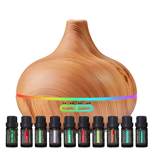 Aromatherapy and Scented Oils - 400ml Diffusers with 4 Timer & 7 Ambient Light Settings