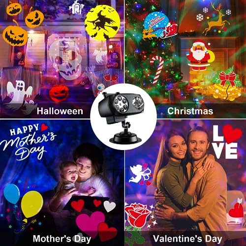 2023 Upgrade - Brighter Halloween Projector - Display 8 Patterns, 8 Themes