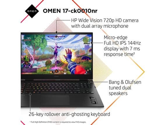 HP Omen Gaming Laptop -17.3" , 8-Core Intel , 16GB DDR4 , 1TB SSD , NVIDIA GeForce