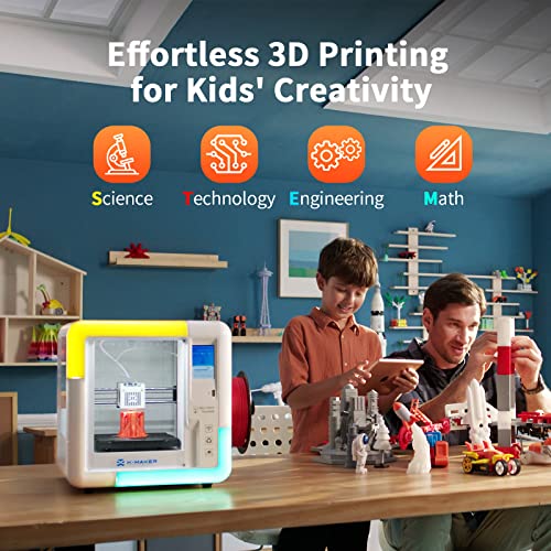 3D Printer for Kids and Beginners, Fully Assembled High-Speed with Leveling-Free Bed, Wi-Fi Printing, Silent, High Precision