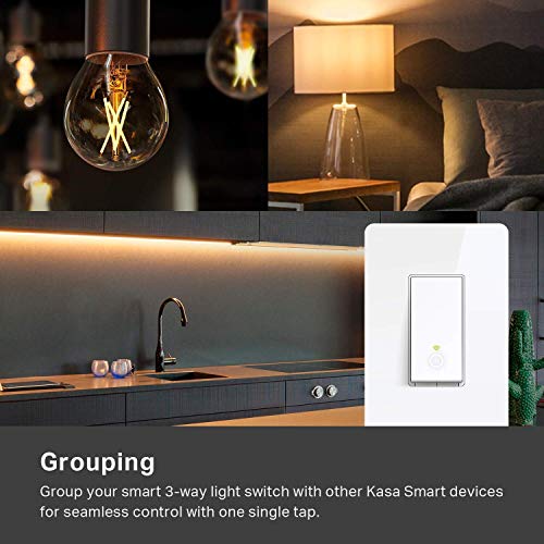 3 way smart light switch - Kasa - Needs Neutral Wire - works with Alexa and Google Home, UL Certified, No Hub Required , white
