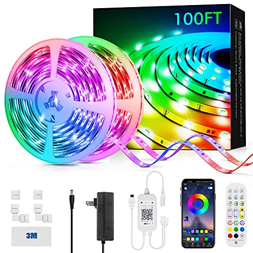 100ft LED Light Strip with Music Sync