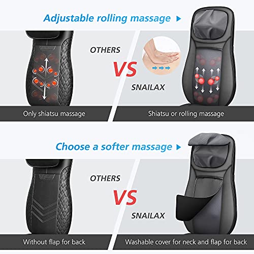 Awesome Neck & Back Massager Chair with Heat, Full Back Kneading Shiatsu or Rolling