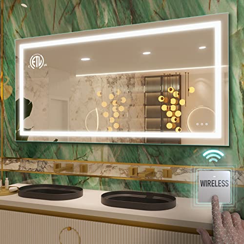 Smart Bathroom Mirror  - Anti Fog,  Waterproof, Dimmable and Showing all your details