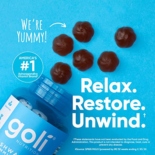 Reduce Stress with - Goli berries & Vitamin D - 60 Count - Mixed Berry - Relax. Restore and Unwind