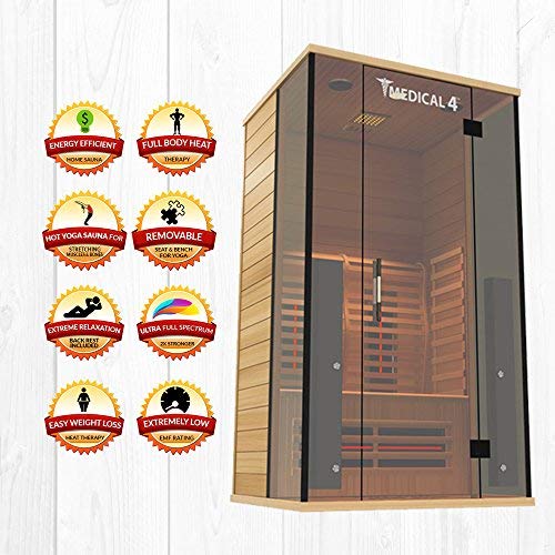 Full Spectrum Medically Certified Sauna for 2 People with Oxygen Ionizer and Chromatic Light Therapy