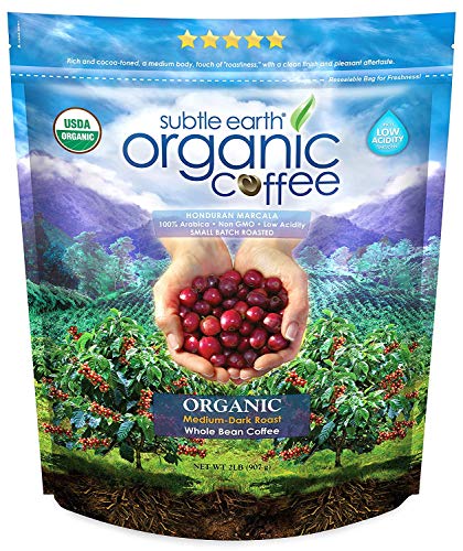 2lb's of Organic Coffee Bean - 100% Arabica Beans - Low Acidity and Non-GMO