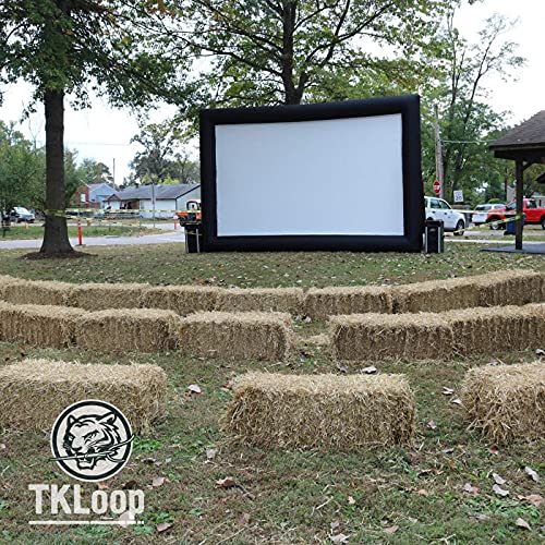 Outdoor 20 Ft Inflatable Movie Screen - Includes Inflation Fan, Tie-Downs - Supports Front / Rear Projection