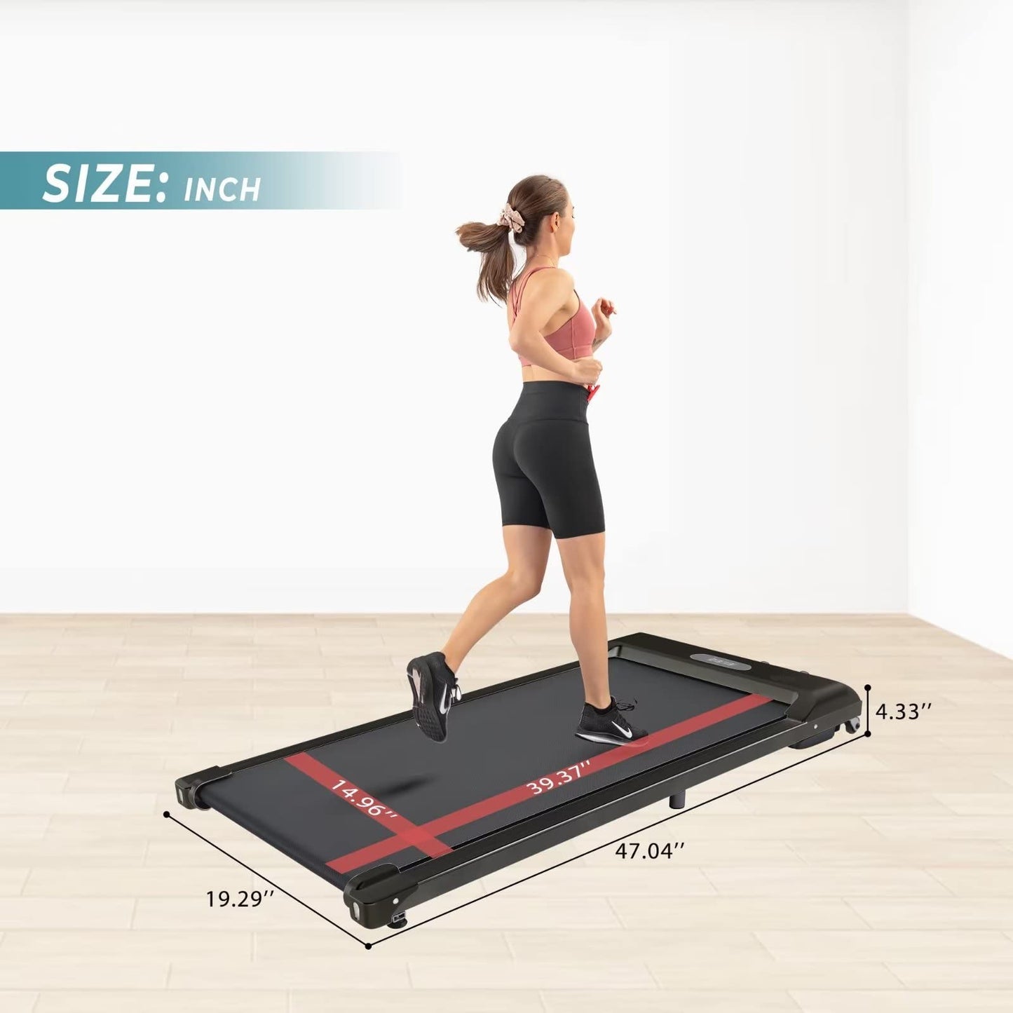 Treadmill Under Your Desk with Wireless Speaker, Remote Control and LED Display